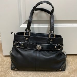 Black coach leather bag